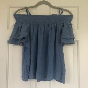 Blue Off-the-Soldier Top
